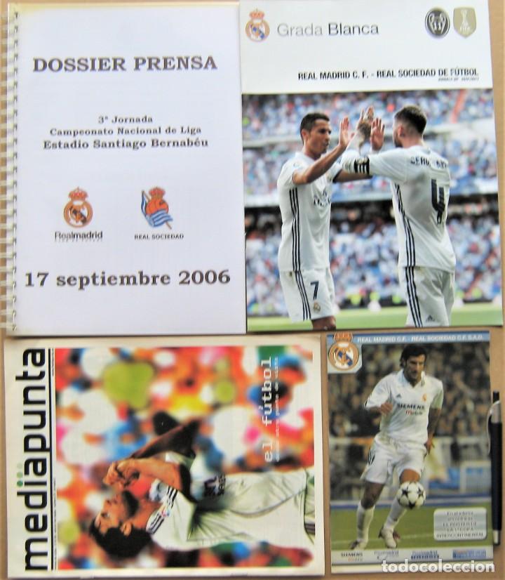 Sports collectibles: LOTE 10 PROGRAMA REAL SOCIEDAD VS REAL MADRID REVISTA GRADA BLANCA ETC REVISTA MAGAZINE L80