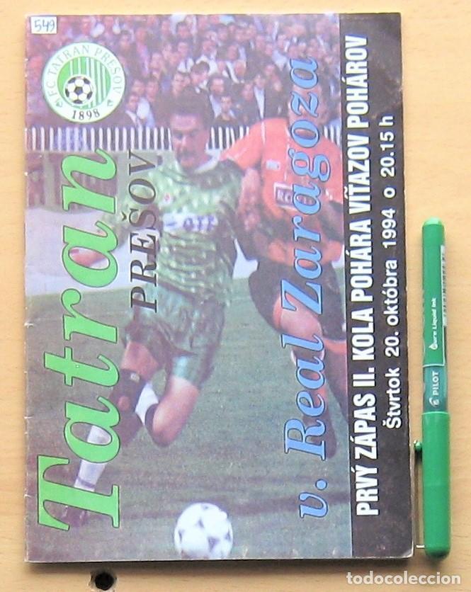 Collectionnisme sportif: PROGRAMA TATRAN PRESOV - REAL ZARAGOZA RECOPA CUP WINNERS CUP 1994-95 REVISTA PROGRAMME R517