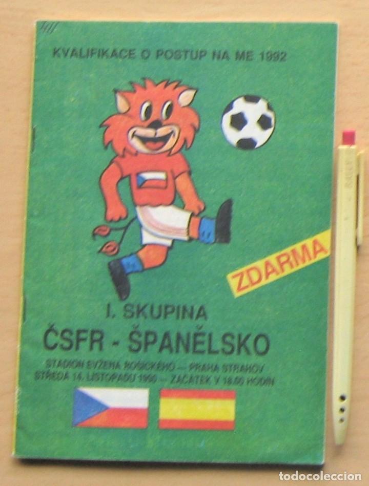 Sammelleidenschaft Sport: PROGRAMA CHECOSLOVAQUIA CZECH - SPAIN ESPA&Ntilde;A FEDERACION FUTBOL 1990 REVISTA PROGRAMME R411