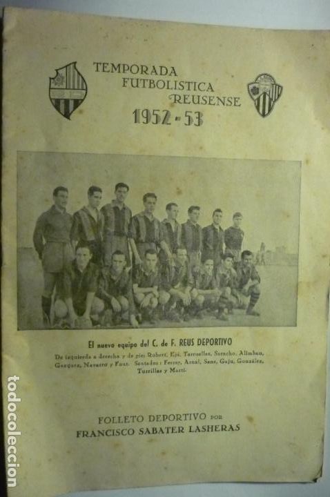 Coleccionismo deportivo: revista temporada futbolistica reusense reus reddis-1952-53 plantillas-publicidad calendarios12 pag.