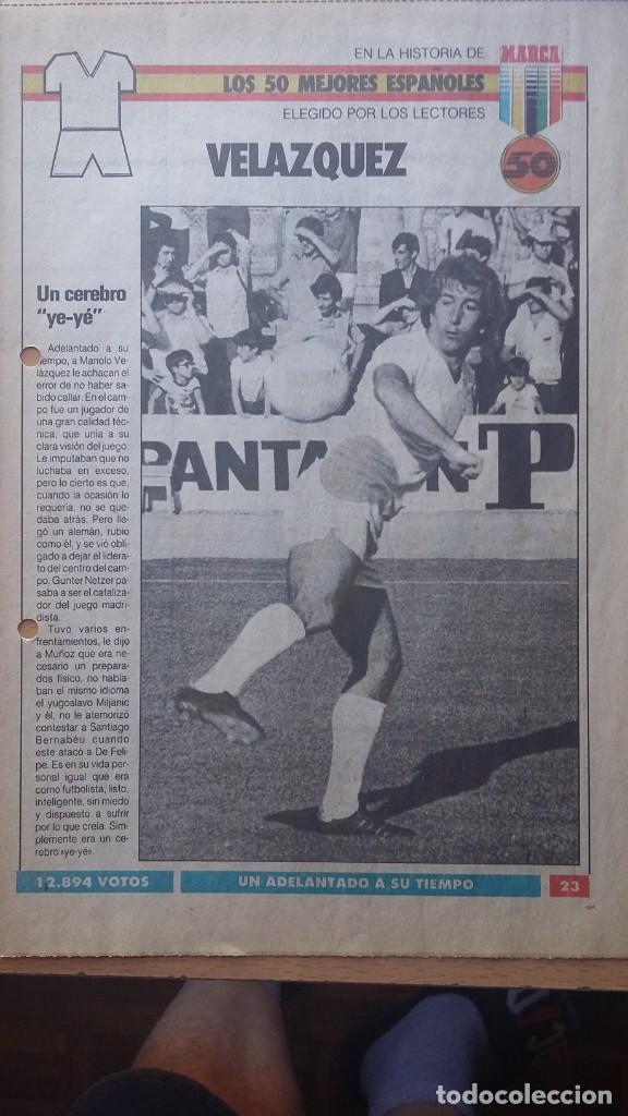 Coleccionismo deportivo: Serie Los 50 mejores espa&ntilde;oles de Marca - 23 Manolo Vel&aacute;zquez, Real Madrid 1966