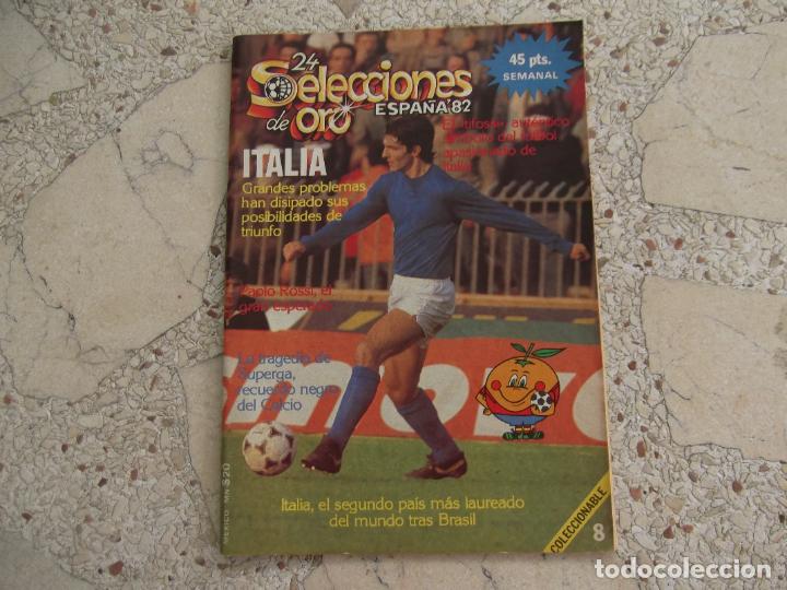 Collectionnisme sportif: 24 selecciones de oro espa&ntilde;a 82, n&ordm; 8, italia, 72 paginas, 15 x 21, todo ilustrad
