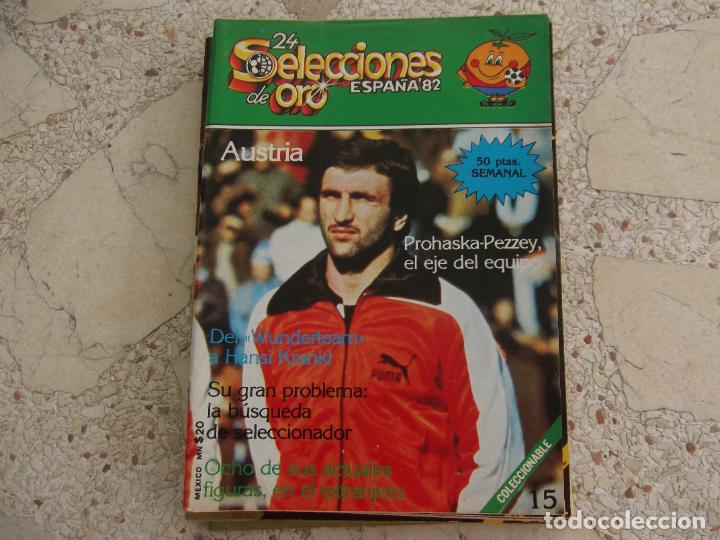 Collectionnisme sportif: 24 selecciones de oro espa&ntilde;a 82, n&ordm; 15, austria, 72 paginas, 15 x 21, ilustrado