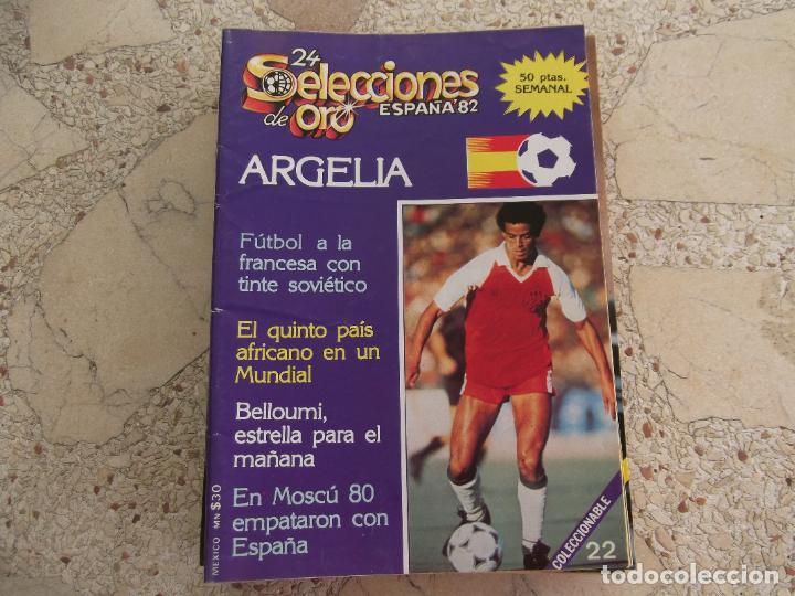 Collectionnisme sportif: 24 selecciones de oro espa&ntilde;a 82, n&ordm; 22, argelia, 72 paginas, 15 x 21, ilustrado