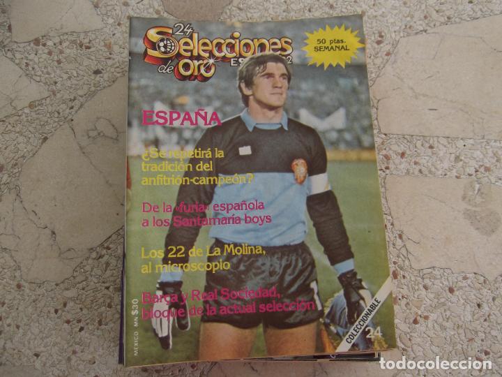 Collectionnisme sportif: 24 selecciones de oro espa&ntilde;a 82, n&ordm; 24, espa&ntilde;a , 72 paginas, 15 x 21, ilustrado