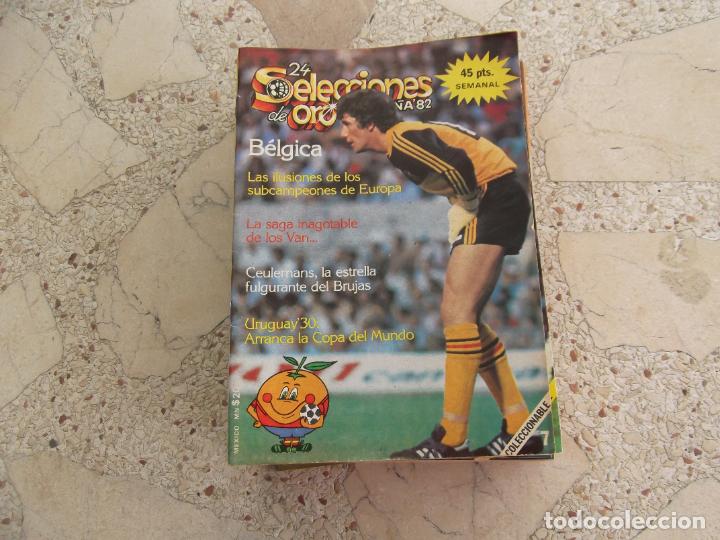 Collectionnisme sportif: 24 selecciones de oro espa&ntilde;a 82, n&ordm; 7, belgica , 72 paginas, 15 x 21, ilustrado