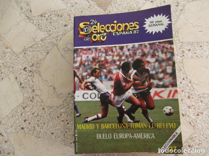 Collectionnisme sportif: 24 selecciones de oro espa&ntilde;a 82, n&ordm; 27,madrid y barcelona , 72 paginas, 15 x 21, ilustrado