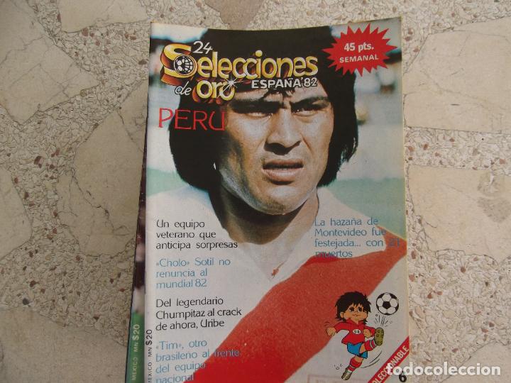 Sports collectibles: 24 selecciones de oro espa&ntilde;a 82, n&ordm; 6, peru, 72 paginas, 15 x 21, ilustrado