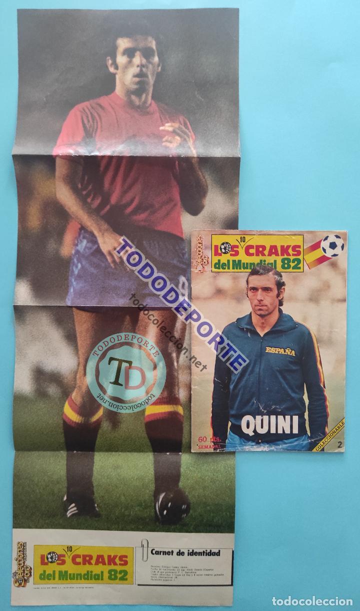 Sports collectibles: REVISTA N&ordm; 2 QUINI BAR&Ccedil;A LOS 10 CRAKS DEL MUNDIAL ESPA&Ntilde;A 82 POSTER CRACKS SELECCIONES ORO