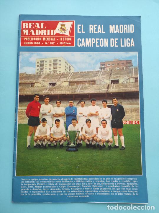 Collezionismo sportivo: REVISTA OFICIAL REAL MADRID N&ordm; 217 1968 CAMPEON LIGA - MANCHESTER UTD FINALISTA COPA EUROPA 67/68