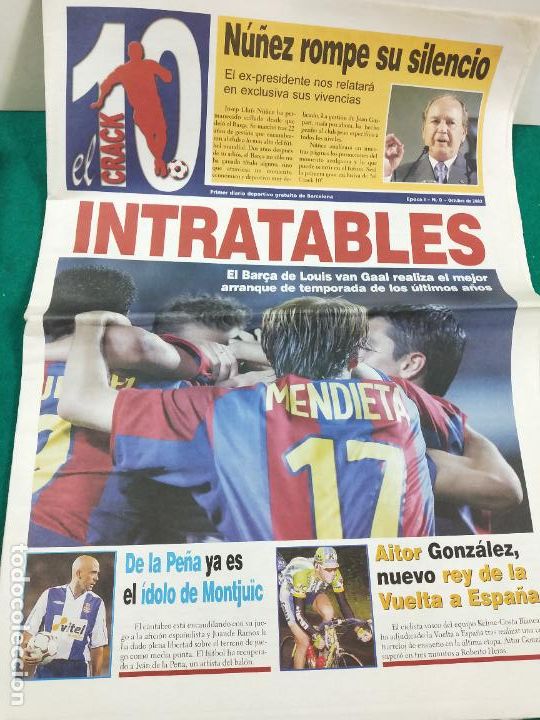 Coleccionismo deportivo: EL CRACK 10. PRIMER DIARIO DEPORTIVO GRATUITO DE BARCELONA N&ordm; 0. OCTUBRE 2002. NUMERO CERO.