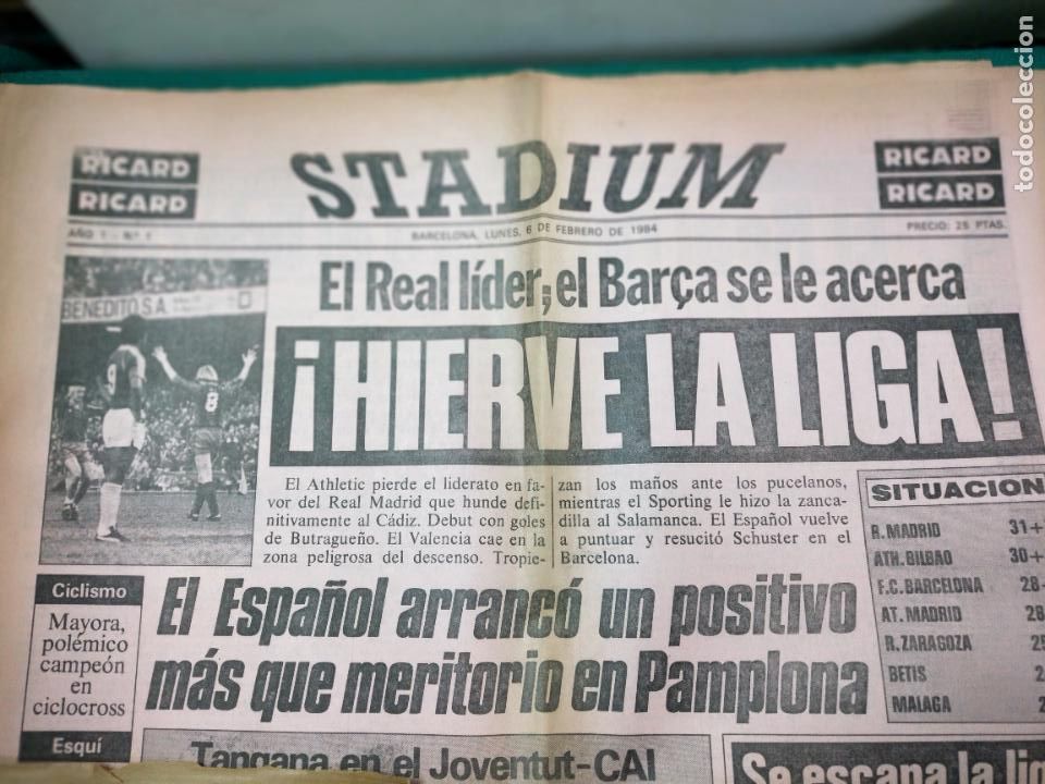 Sammelleidenschaft Sport: PERIODICO DEPORTIVO STADIUM N&ordm; 1. HIERVE LA LIGA. 6 DE FEBRERO DE 1981. NUMERO UNO.