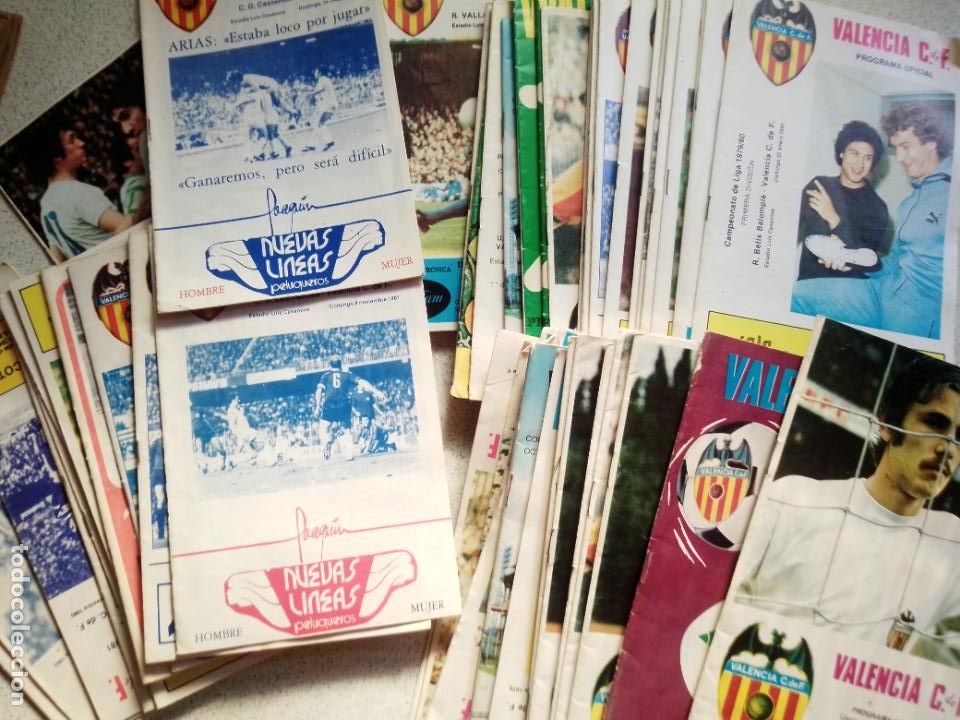 Collectionnisme sportif: LOTE DE 61 , REVISTA PROGRAMA , D&Iacute;A DE PARTIDO, VALENCIA CF , F&Uacute;TBOL , A&Ntilde;OS 70 - 80
