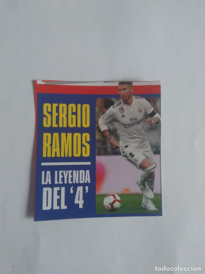 Coleccionismo deportivo: RECORTE PRENSA A COLOR REVISTA JUGON SERGIO RAMOS REAL MADRID LA LEYENDA DEL 4, MIDE 6,9 X 7,5 CM