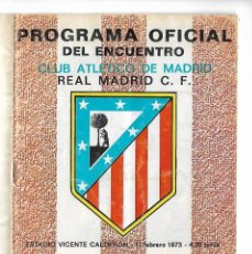 Coleccionismo deportivo: S50- PROGRAMA OFICIAL PARTIDO LIGA 1ª DIVISIÓN ATLÉTICO DE MADRID Y REAL MADRID 11 - 2 - 1.973. Lote 363577985