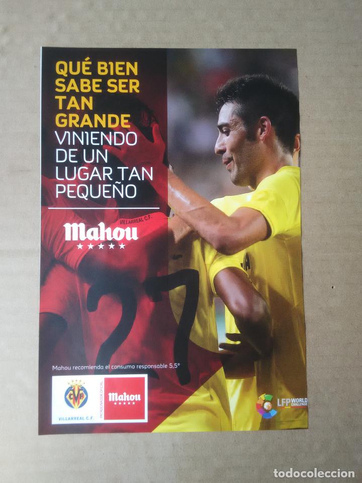 Coleccionismo deportivo: MINI HOJA REVISTA PUBLICIDAD VILLARREAL MAHOU 5 ESTRELLAS LFP WORLD CHALLENGE BRUNO SORIANO