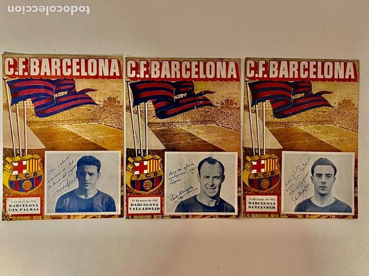 Sports collectibles: LOTE DE 3 REVISTAS DEL FUTBOL CLUB BARCELONA (A&Ntilde;O 1952)