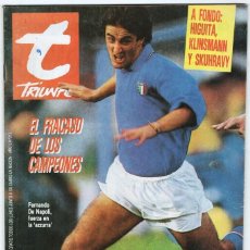 Coleccionismo deportivo: 1990 TRIUNFO # 212 COPA DEL MUNDO ITALIA 1990 KLINSMANN HIGUITA 8VOS DE FINAL FERNANDO DE NAPOLI. Lote 366776956