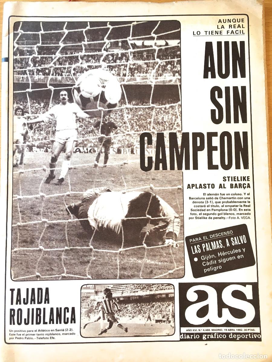 Collezionismo sportivo: Bar&ccedil;a. Abril 82. As. Real Madrid 3-1 FC Barcelona