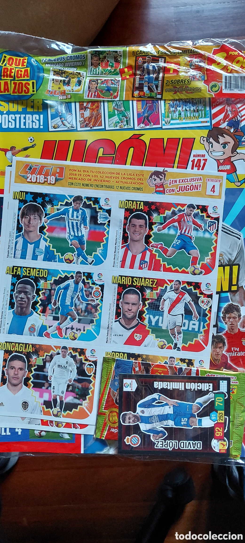 Sports collectibles: Revista Jug&oacute;n 147 en su pl&aacute;stico con los regalos