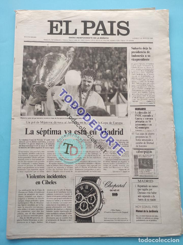 Collectionnisme sportif: DIARIO EL PAIS REAL MADRID CAMPEON SEPTIMA COPA DE EUROPA 97/98 CHAMPIONS LEAGUE 1997/1998 MIJATOVIC
