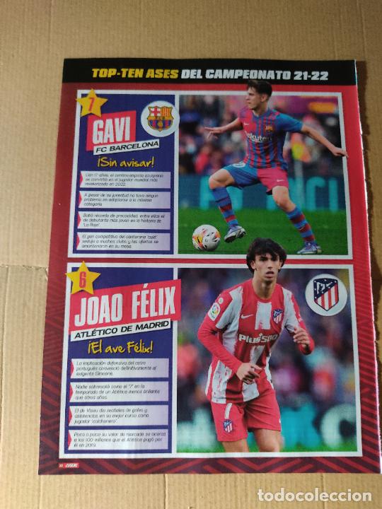 Sports collectibles: ROOKIE GAVI BARCELONA BAR&Ccedil;A JOAO FELIX BONO SEVILLA RDT RAUL DE TOMAS REPORTAJE 2 PAG REVISTA JUGON
