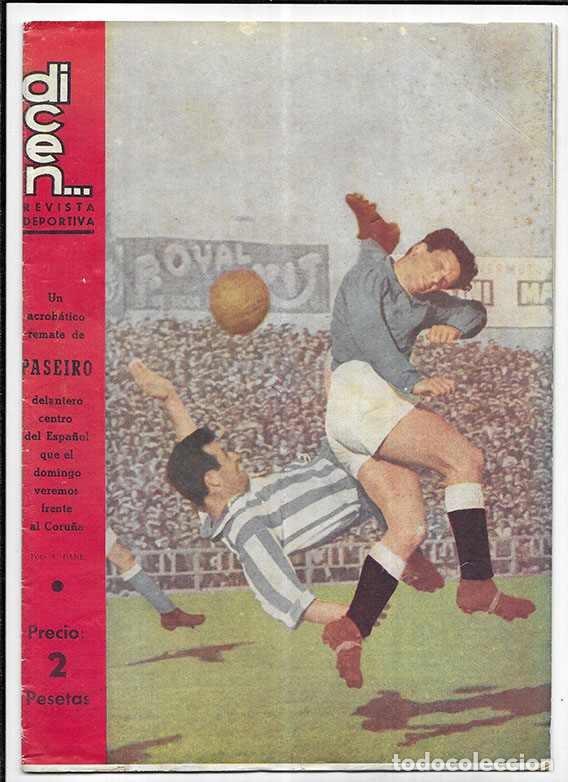 Collezionismo sportivo: Dicen... Revista Deportiva n&ordm; 166 a&ntilde;o IV 3 Diciembre 1955