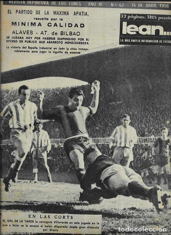 Coleccionismo deportivo: Lean... Revista Deportiva de los lunes . A&ntilde;o III - N&ordm; 62 16-04-1956
