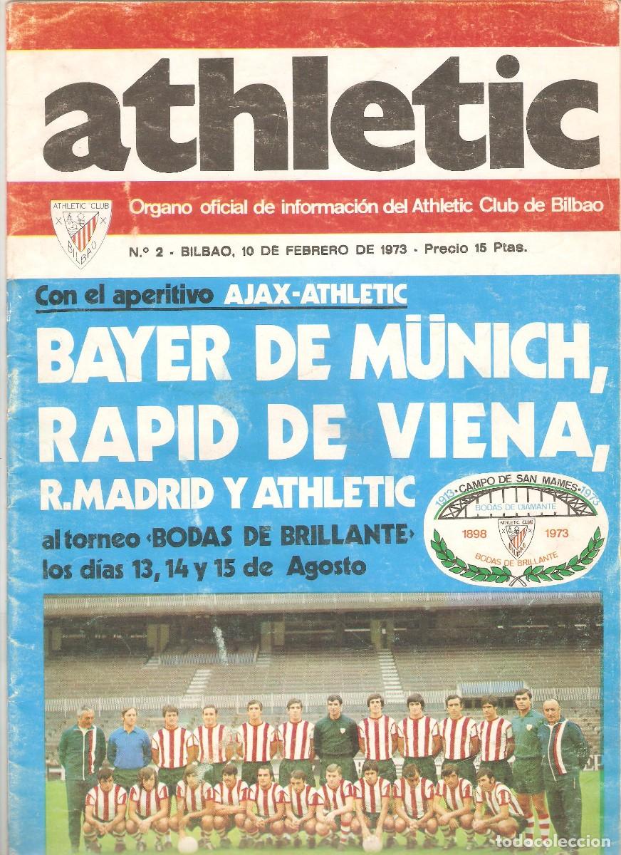Collezionismo sportivo: ATHLETIC. ORGANO OFICIAL DE INFORMACION. A&Ntilde;O 1973. NUMERO 2 CON POSTER DE ARIETA
