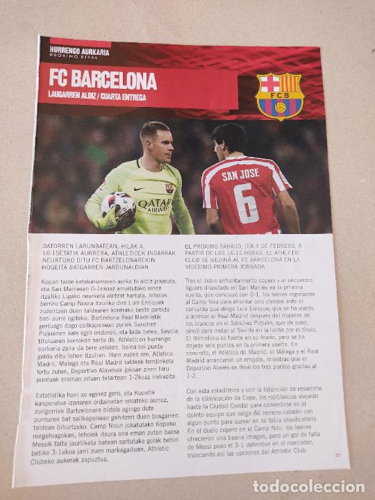 Coleccionismo deportivo: REPORTAJE BARCELONA BAR&Ccedil;A TER STEGEN SAN JOSE REVISTA ATHLETIC CLUB BILBAO + PUBLICIDAD SAN MIGUEL