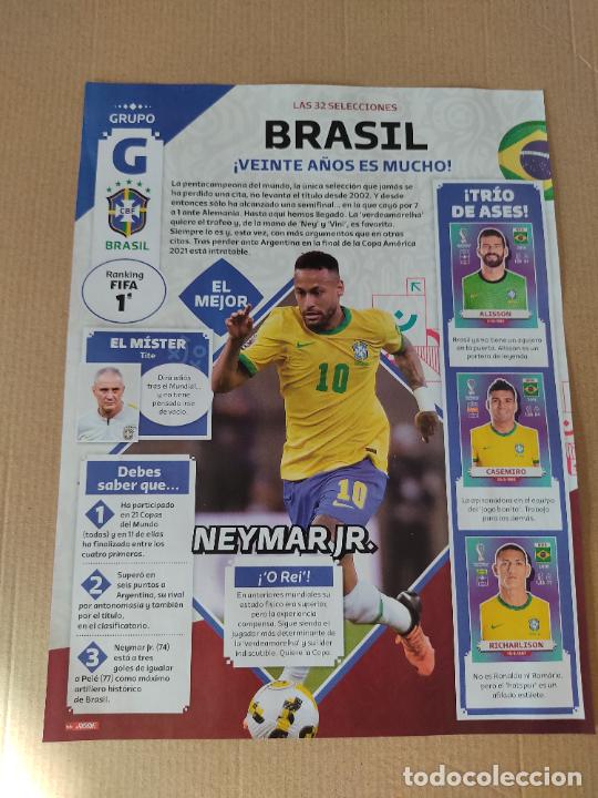 Coleccionismo deportivo: NEYMAR ALISSON TITE CASEMIRO RICHARLISON BRASIL DAVIES CANADA DOBLE REPORTAJE 1 PAG REVISTA JUGON