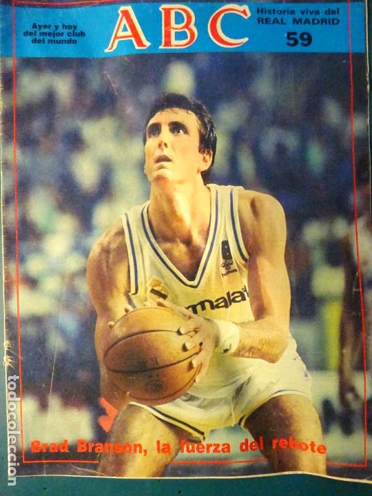 Coleccionismo deportivo: REVISTA DE F&Uacute;TBOL. ABC HISTORIA VIVA DEL REAL MADRID CF. 59 BALONCESTO BRAD BRANSON 30GR