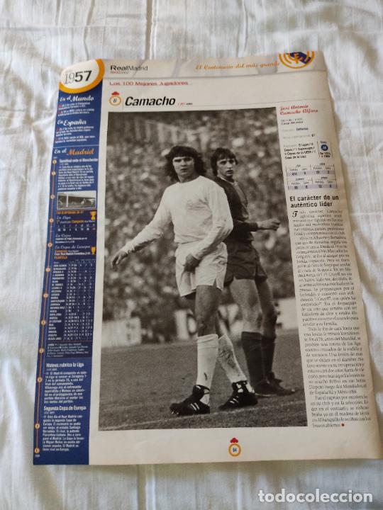 Colecionismo desportivo: CAMACHO CRUYFF ROBERTO CARLOS DOBLE POSTER 1 PAG CENTENARIO REAL MADRID 1902-2002 SUPLEMENTO MARCA