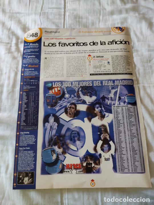 Coleccionismo deportivo: FIGO RAUL ZIDANE HUGO SANCHEZ REPORTAJE 2 PAG CENTENARIO REAL MADRID 1902-2002 SUPLEMENTO MARCA