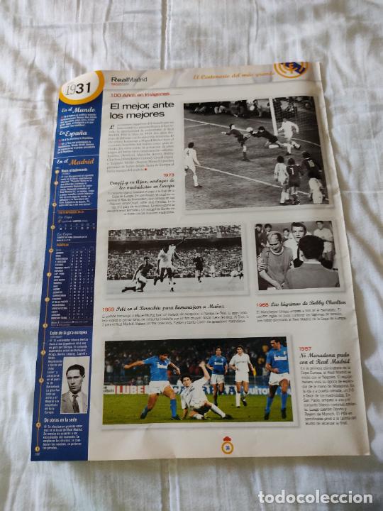 Coleccionismo deportivo: HIERRO RAUL PELE MARADONA CHARLTON REPORTAJE 2 PAG CENTENARIO REAL MADRID 1902-2002 SUPLEMENTO MARCA