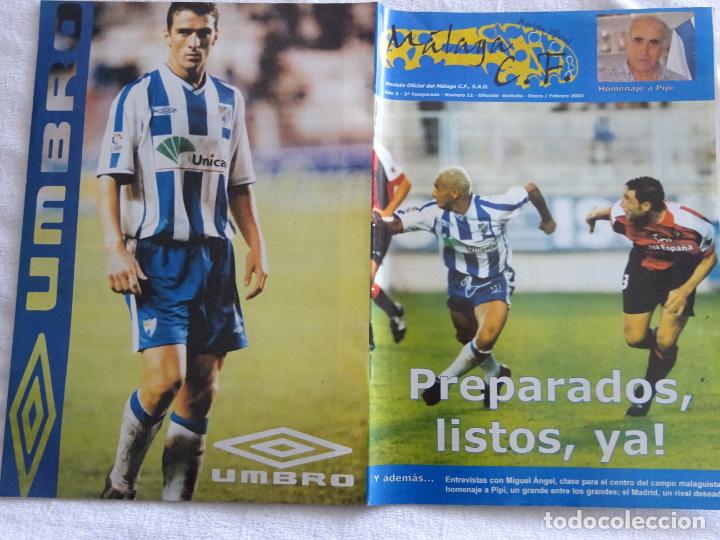 Coleccionismo deportivo: REVISTA DE DEPORTES. M&Aacute;LAGA CLUB DE F&Uacute;TBOL. ENERO FEBRERO 2002. POSTER MIGUEL ANGEL. 70GR