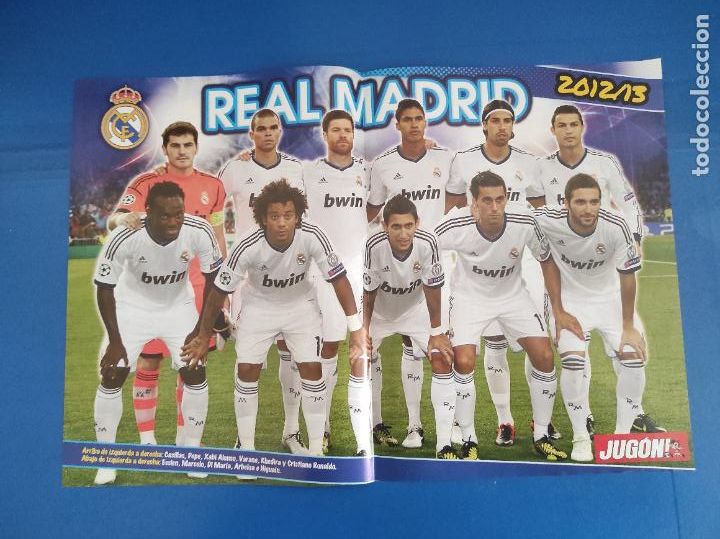 Coleccionismo deportivo: POSTER DEL EQUIPO PLANTILLA REAL MADRID 2012/13 PIZZI DEPORTIVO LA CORU&Ntilde;A ISCO MALAGA REVISTA JUG&Oacute;N