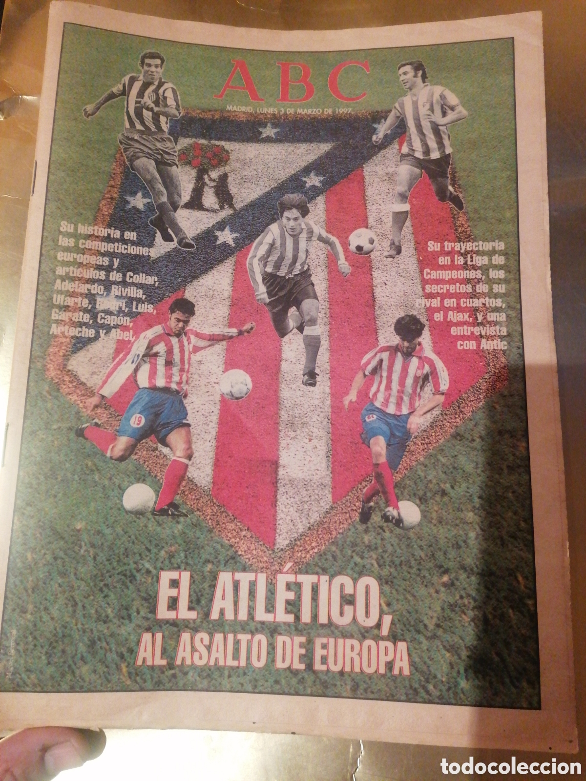Coleccionismo deportivo: Diario peri&oacute;dico ABC el Atl&eacute;tico de Madrid al asalto de Europa su historia competiciones trayectoria