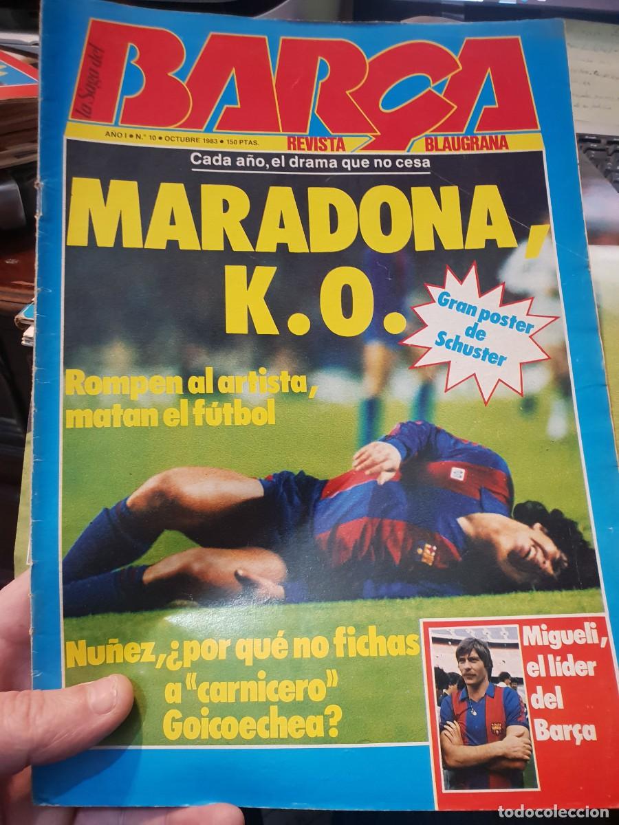 Coleccionismo deportivo: La saga del barca 10 octubre 1983 maradona k.o. poster schuster