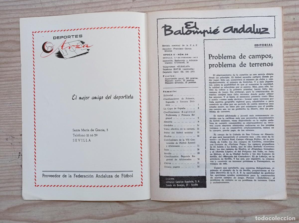Collectionnisme sportif: Revista El Balompie Andaluz 39 - 1977