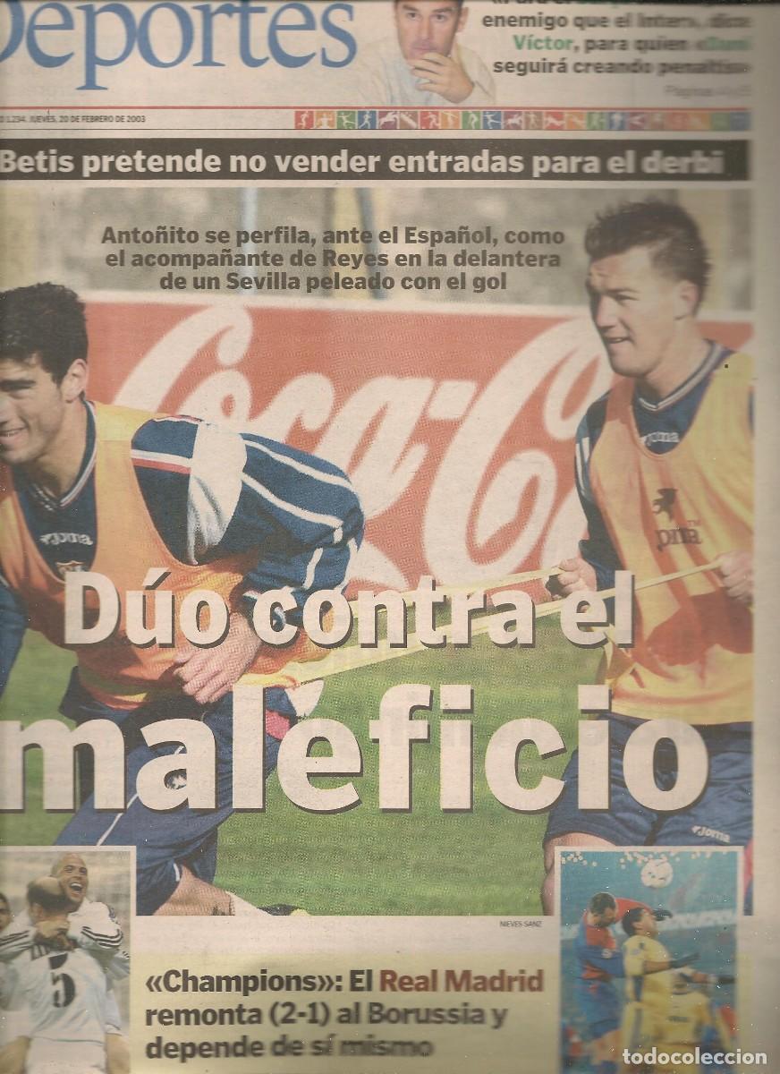 Coleccionismo deportivo: ABC DEPORTIVO. N&ordm; 1234. IOS&Eacute; ANTONIO REYES/ ANTO&Ntilde;ITO/ DANI ALVES/DANI/ SAVIOLA/ RA&Uacute;L/ 20/2/2003.(ST.