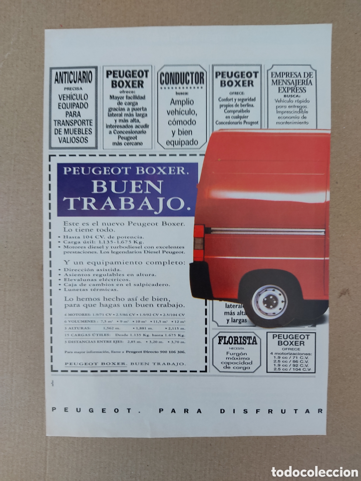 Coleccionismo deportivo: REPORTAJE 1PAG REVISTA SPORT TODA LIGA 1996-1997 BARCELONA BAR&Ccedil;A 96-97 HOJA PUBLICIDAD PEUGEOT BOXER