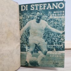 Coleccionismo deportivo: ⚜️ ✅✅✅⬛⬛ DI STEFANO, KUBALA, GENTO, BASORA... ÍDOLOS DEL DEPORTE, NÚMEROS 1 A 10. 1958. 260 G. Lote 400135719