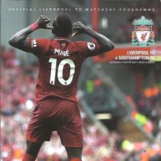 Coleccionismo deportivo: OFFICIAL LIVERPOOL F C MATCHDAY PROGRAMME LIVERPOOL F C V SOUTHAMPTON F C. Lote 401766444