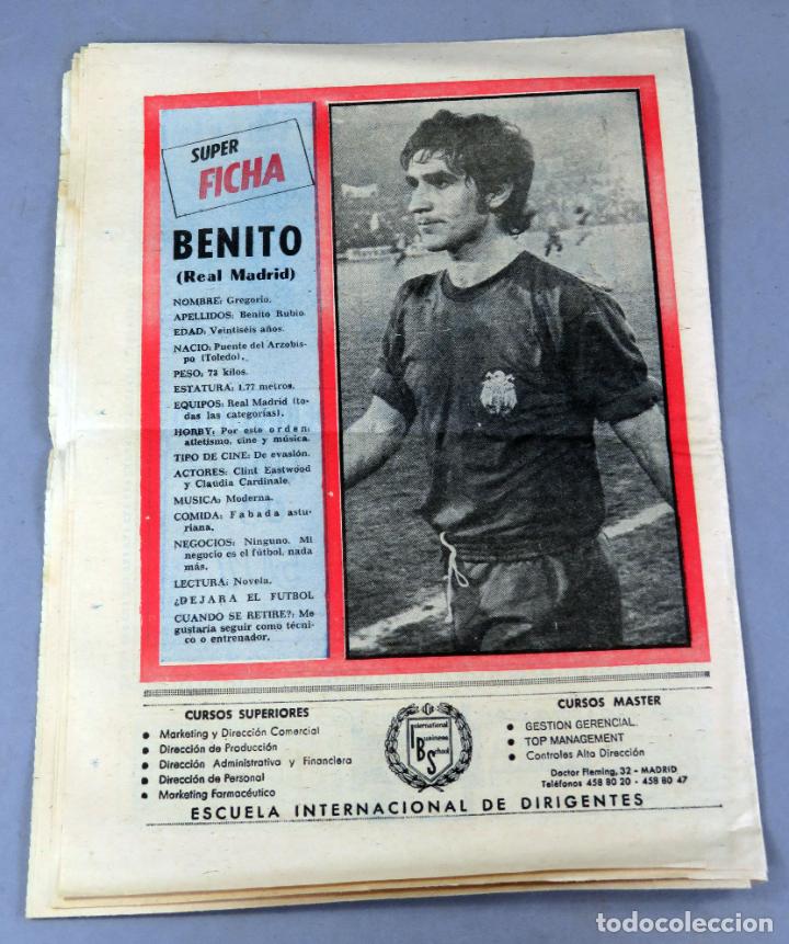 Coleccionismo deportivo: Revista Quinielas Pueblo 26 - 11 - 1974 con ficha Benito Real Madrid