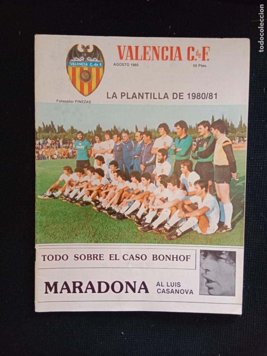 Coleccionismo deportivo: REVISTA OFICIAL VALENCIA CF - AGOSTO 1980 - MARADONA AL LUIS CASANOVA - PLANTILLA 80/81