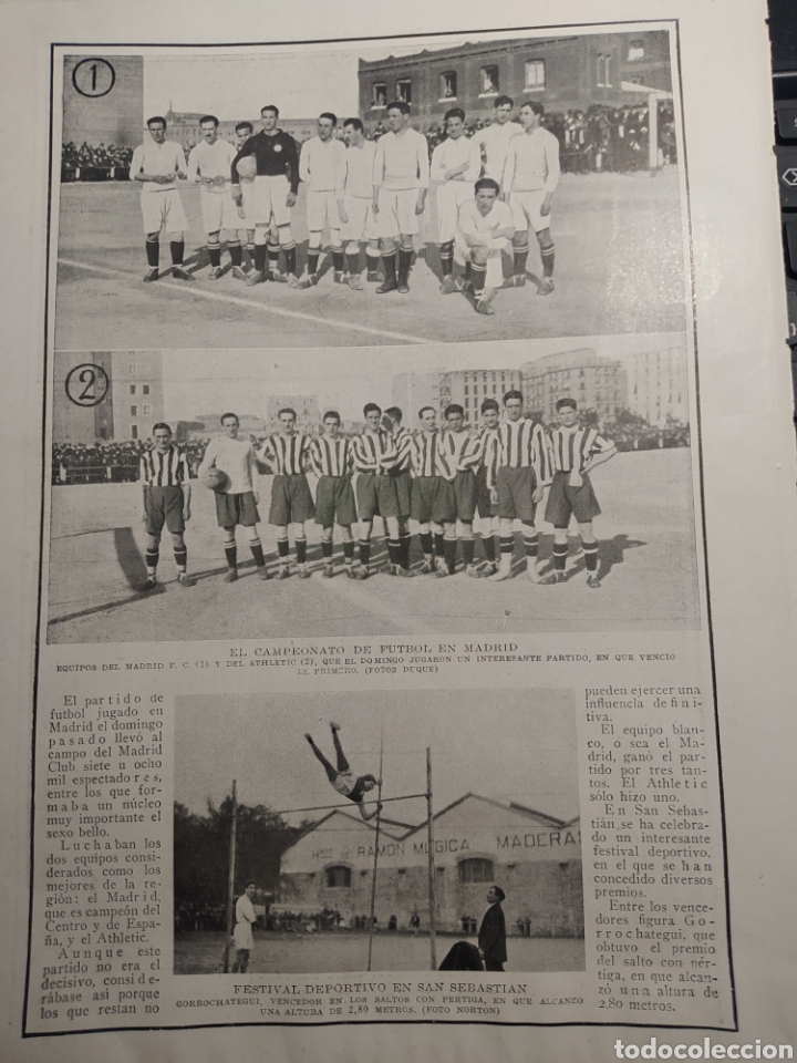 Coleccionismo deportivo: 1918. CAMPEONATO DE F&Uacute;TBOL EN MADRID Y FESTIVAL DEPORTIVO EN SAN SEBASTI&Aacute;N. FOTO NORTON.