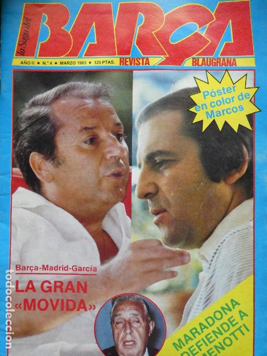 Coleccionismo deportivo: REVISTA DEL F&Uacute;TBOL CLUB BARCELONA. LA SAGA DEL BAR&Ccedil;A. N&ordm; 4 MARZO 1983 MARADONA CON POSTER 100GR
