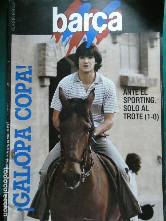 Sammelleidenschaft Sport: REVISTA F&Uacute;TBOL CLUB BARCELONA. BAR&Ccedil;A TERCERA &Eacute;POCA. N&ordm; 14 JUNIO 1983. MARCOS ALONSO 100GR