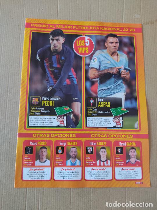 Sports collectibles: PEDRI BARCELONA BAR&Ccedil;A IAGO ASPAS CELTA VIGO ZUBIMENDI CANALES BETIS REPORTAJE 2 PAG REVISTA JUGON